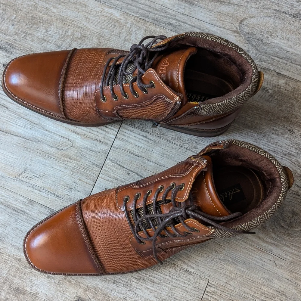 Arkbird Oxfords Boots Size 11.5 Brown Ankle Mens Classic Stylish Leather Ties